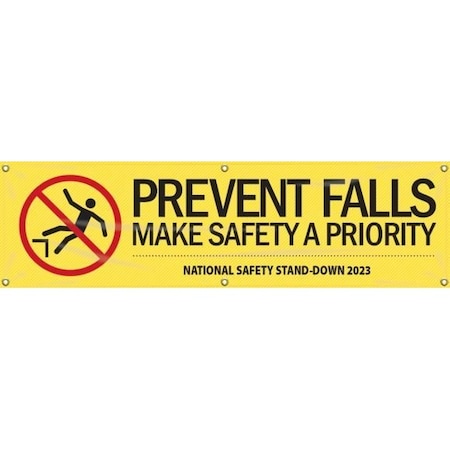 Accuform MOTIVATIONAL BANNER PREVENT FALLS MBR913 MBR913